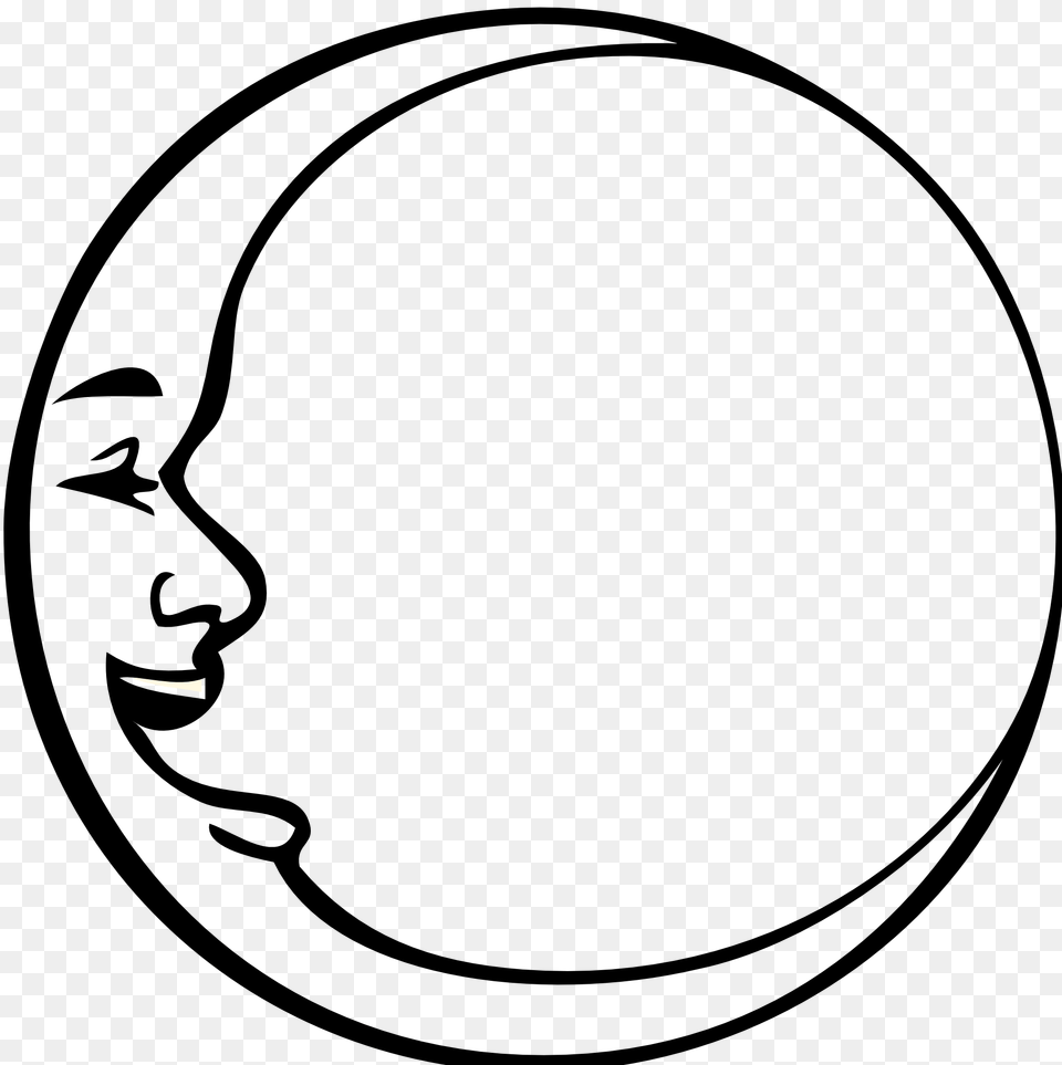 Man In The Moon Clipart Black And White, Stencil, Smoke Pipe, Sphere Png