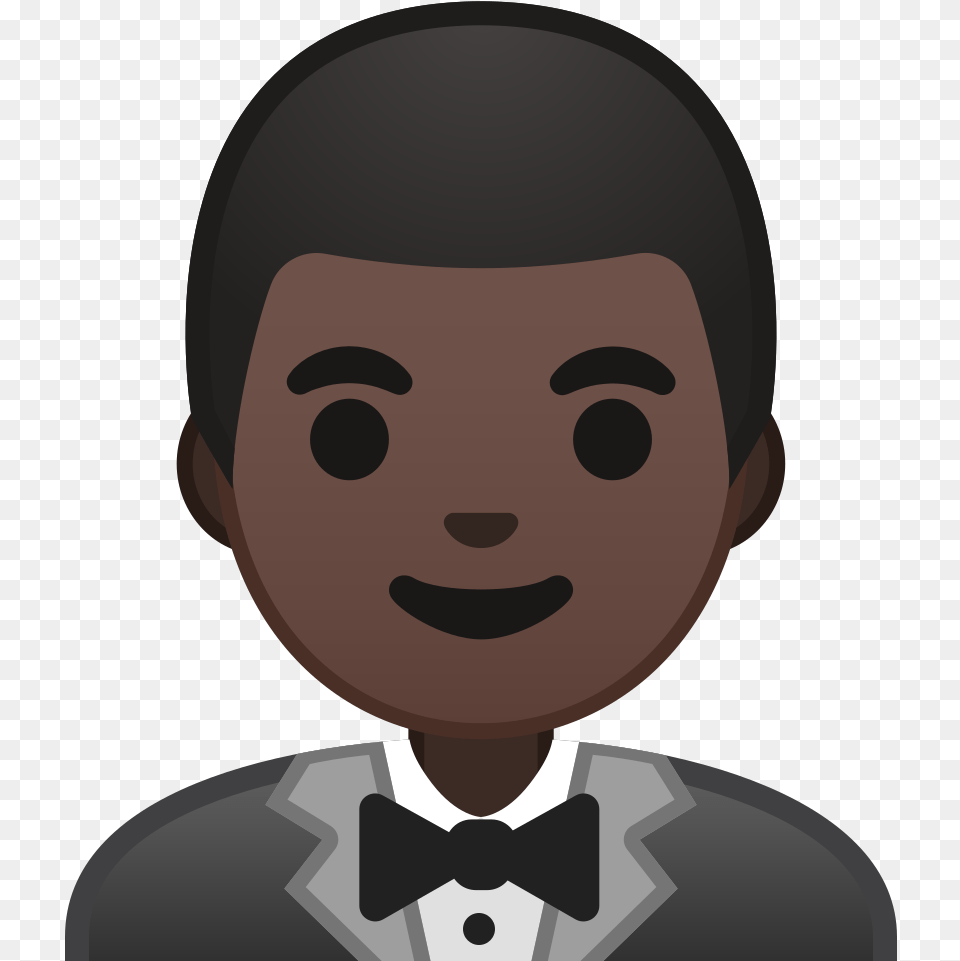 Man In Tuxedo Dark Skin Tone Icon Tuxedo Emoji, Accessories, Portrait, Photography, Person Png