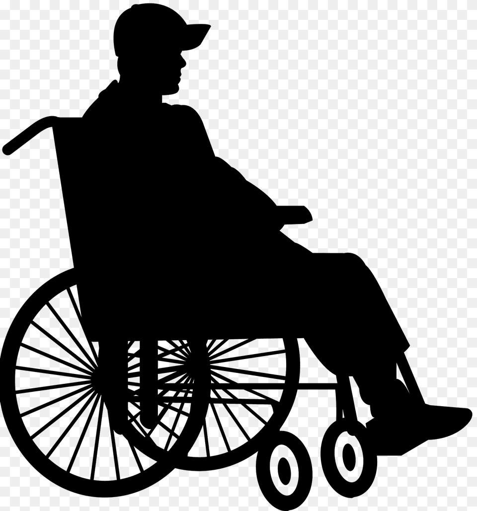 Man In Wheelchair Silhouette, Chair, Furniture, Person, Machine Free Png Download