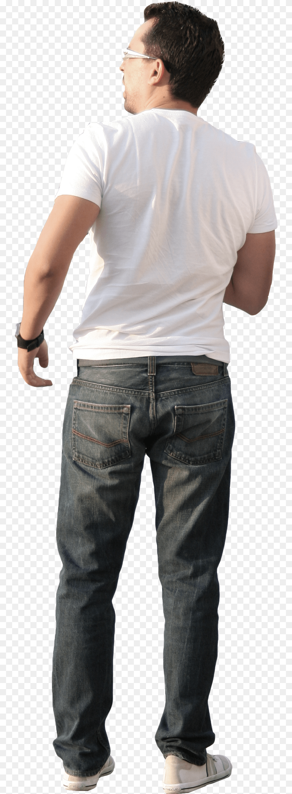 Man In White T Shirt Free Cut Out People Trees And Leaves 2d People, Jeans, Pants, T-shirt, Undershirt Png