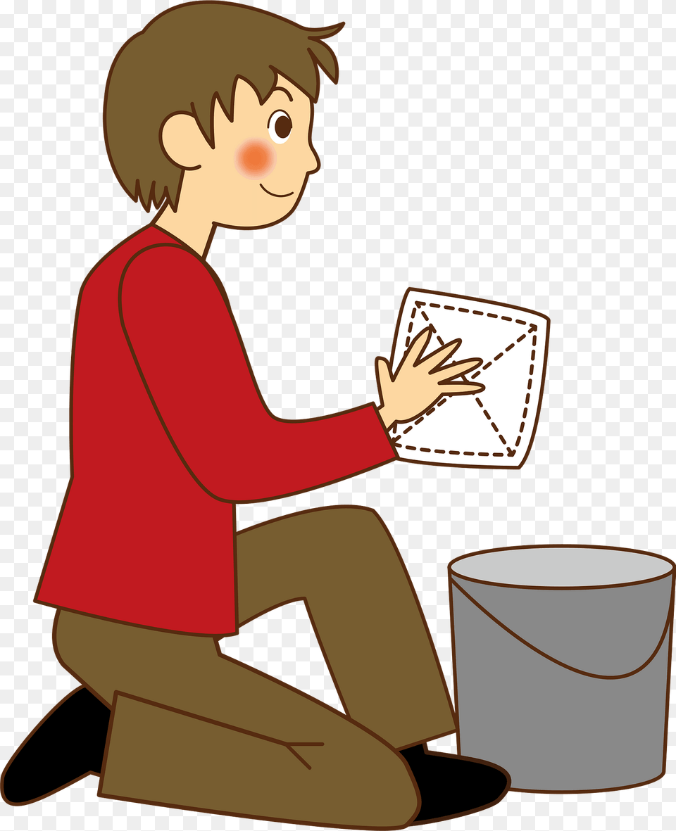Man Is Cleaning Clipart, Kneeling, Person, Reading, Cup Free Png