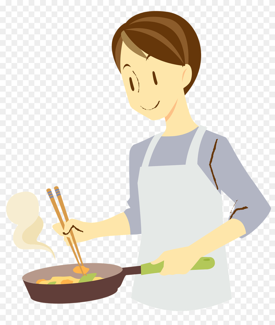 Man Is Cooking Clipart, Person, Face, Head, Food Png Image