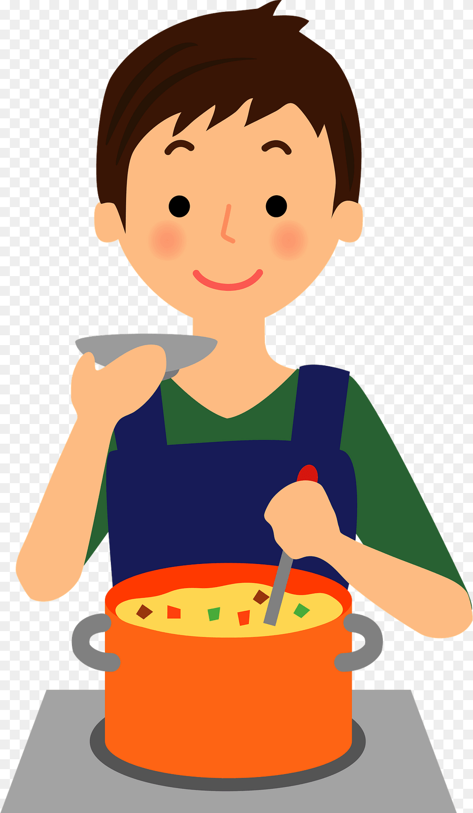 Man Is Cooking Clipart, Food, Spoon, Cutlery, Meal Png
