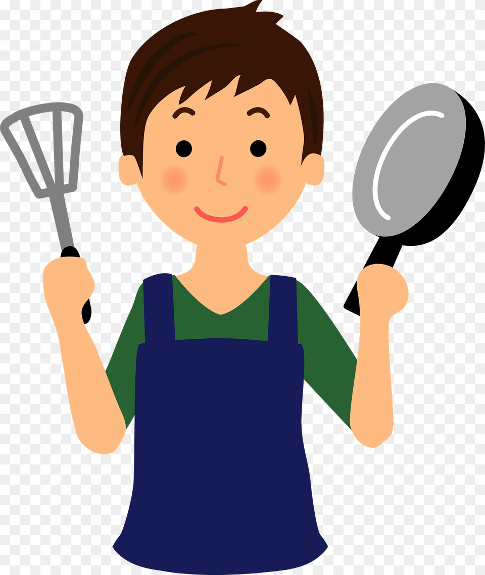 Man Is Cooking Clipart, Baby, Cooking Pan, Cookware, Person Png