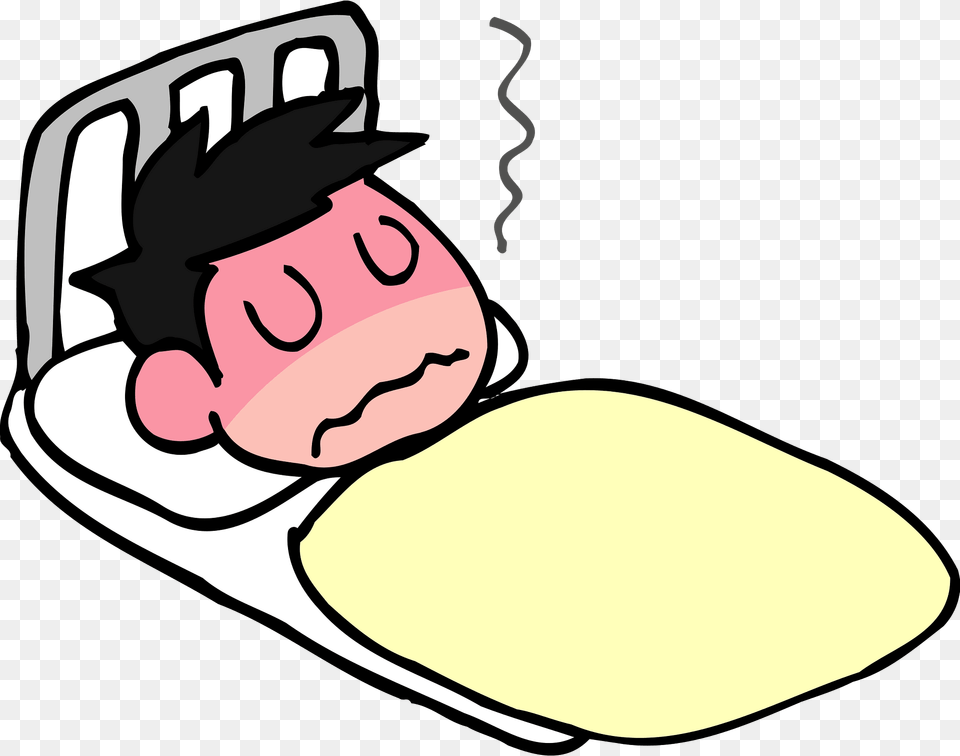 Man Is In Bed Sick With Fever Clipart, Food, Lunch, Meal, Dish Free Transparent Png