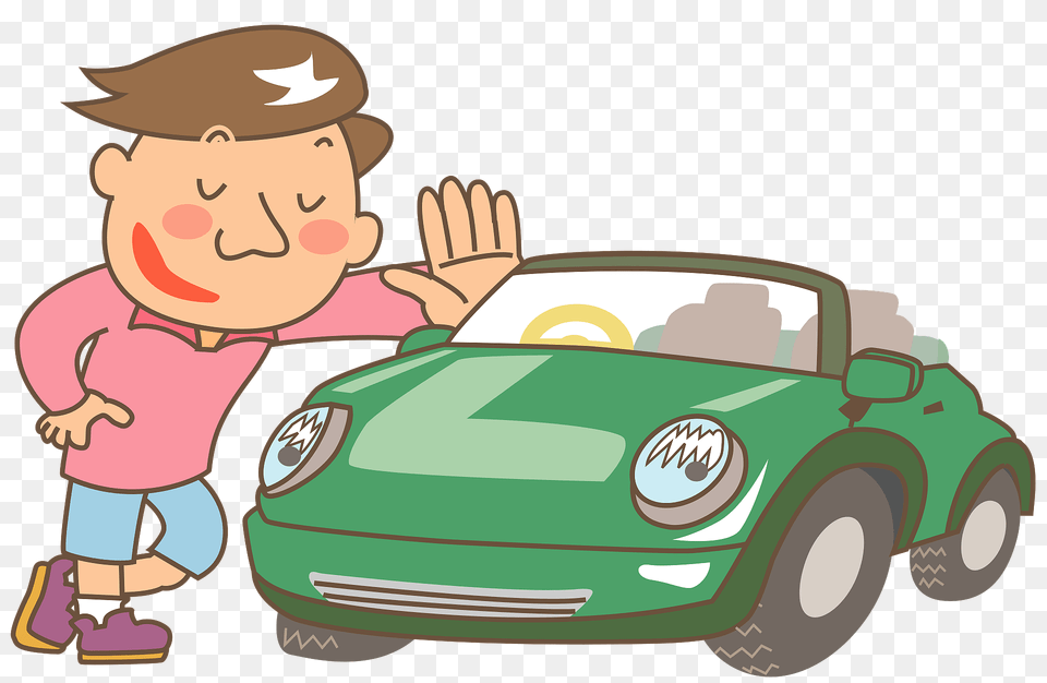 Man Is Leaning Against His Convertible Clipart, Car, Transportation, Vehicle, Baby Free Png Download