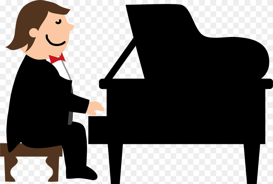 Man Is Playing A Grand Piano Clipart, Adult, Person, Woman, Female Png Image