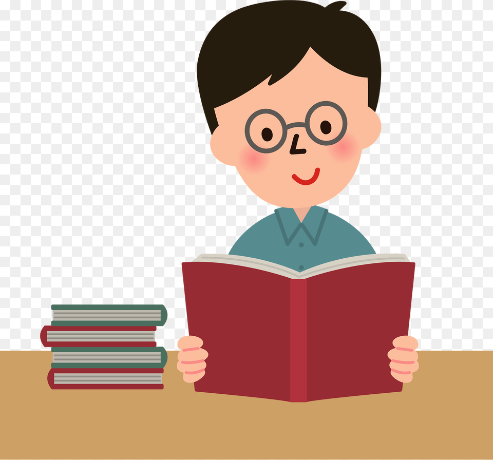 Man Is Reading A Book Clipart, Person, Baby, Face, Head Free Png