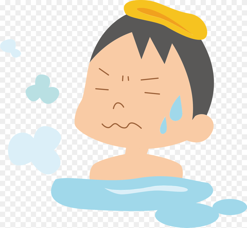 Man Is Taking A Bath Clipart, Outdoors, Baby, Person, Cartoon Png Image
