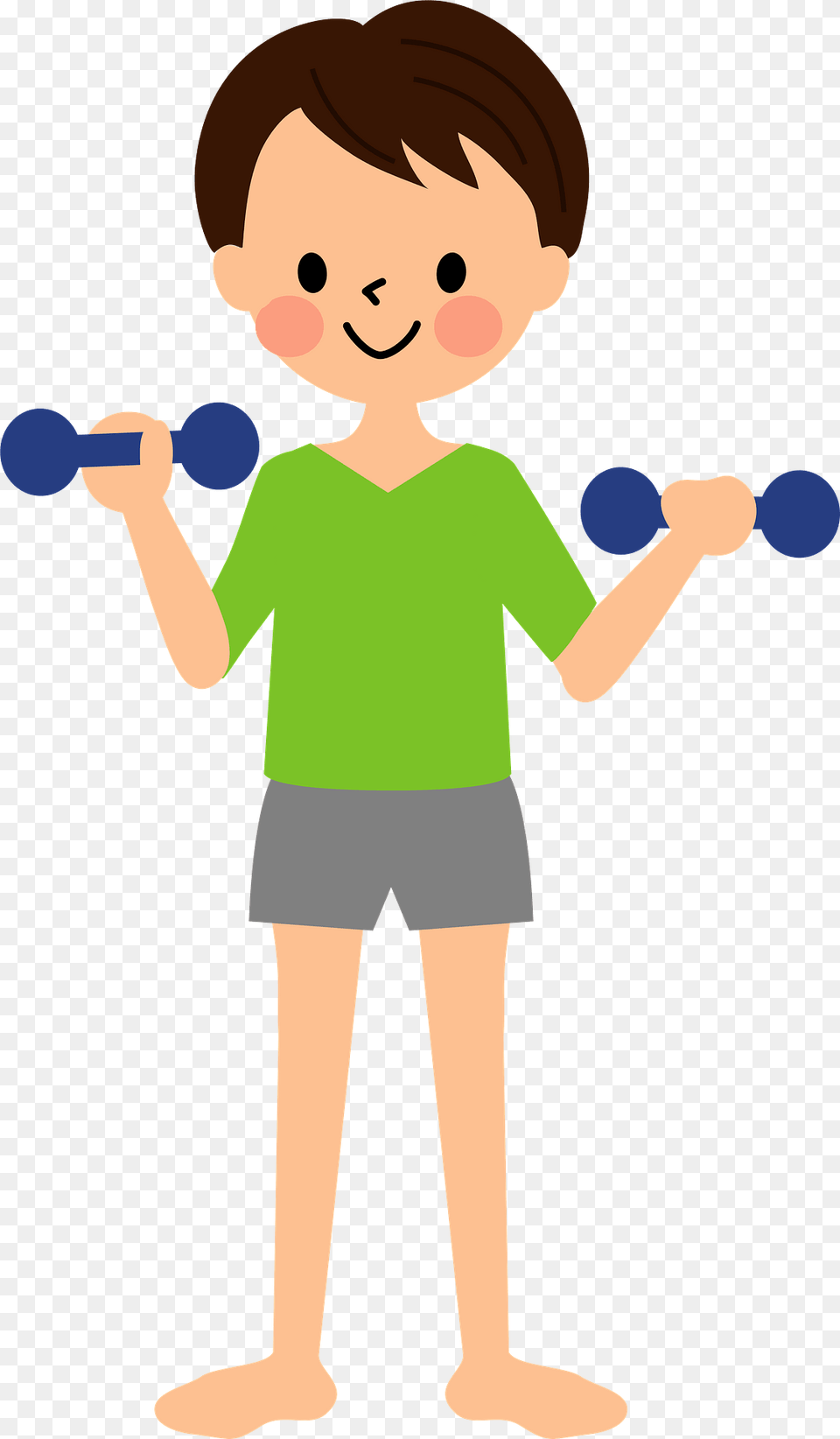 Man Is Training With Dumbbells Clipart, Boy, Child, Person, Male Free Png