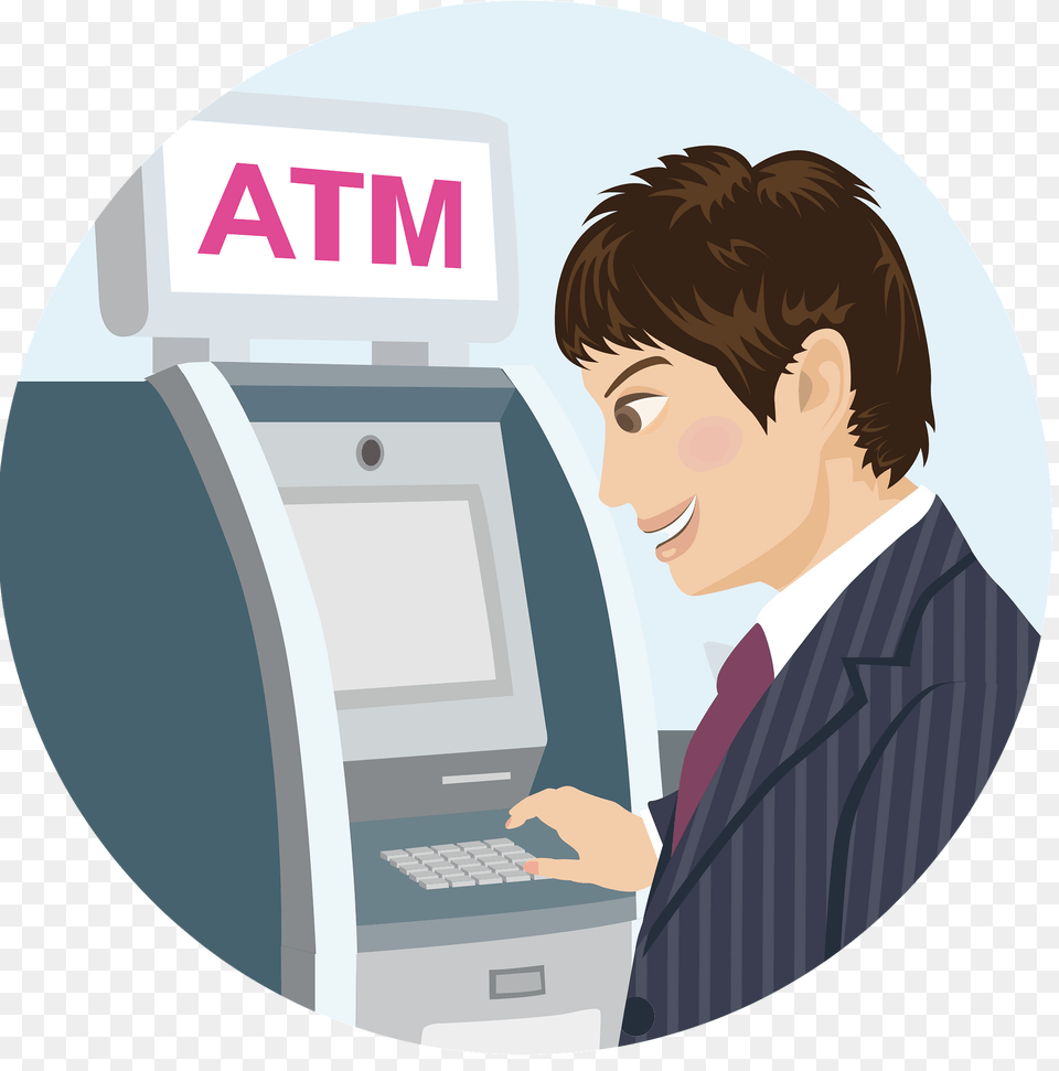 Man Is Using Atm Clipart, Adult, Person, Machine, Male Free Png Download