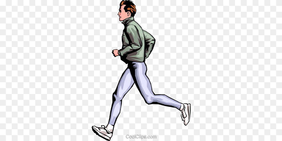 Man Jogging Royalty Vector Clip Art Illustration, Walking, Person, People, Male Free Transparent Png