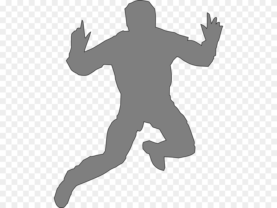 Man Jumping Leaping Hands Up Joy Success Silhouette Of A Person Jumping, Baby, Body Part, Finger, Hand Free Png Download