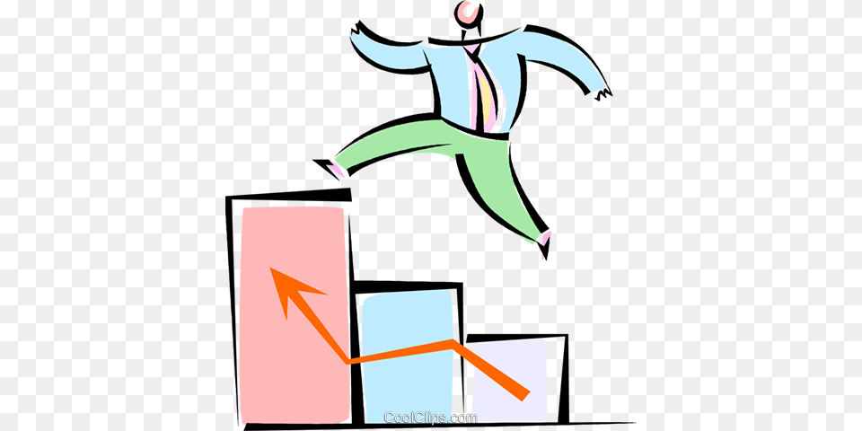 Man Jumping To Success Royalty Vector Clip Art Illustration, People, Person Free Png