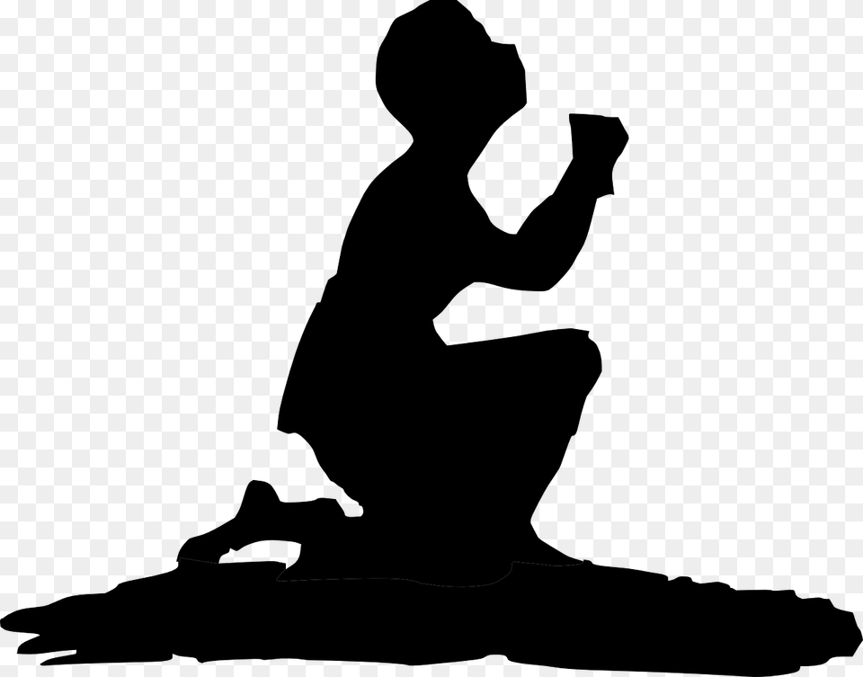 Man Kneeling Clipart, Gray Png