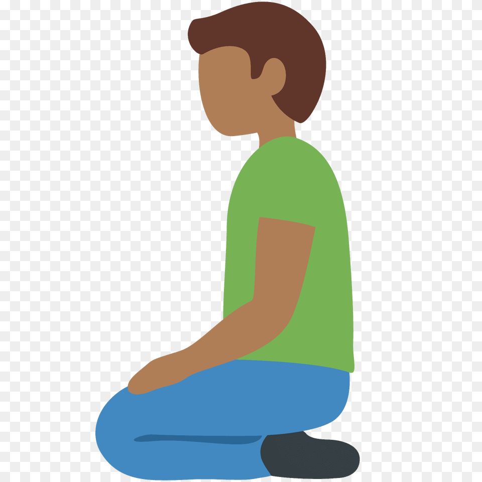Man Kneeling Emoji Clipart, Person, Sitting Free Png Download