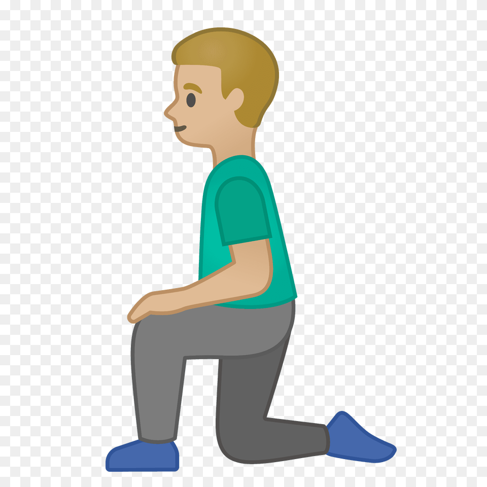 Man Kneeling Emoji Clipart, Person, Sitting, Face, Head Free Png