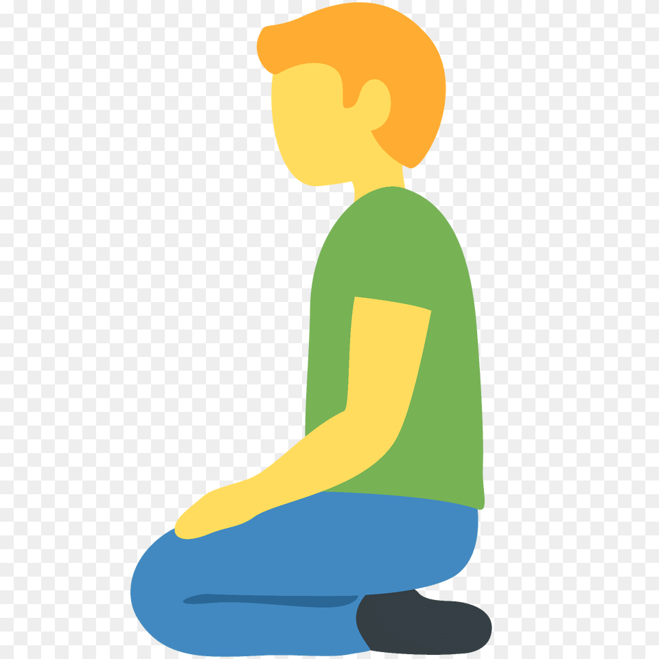 Man Kneeling Emoji Clipart, Person, Sitting Free Png