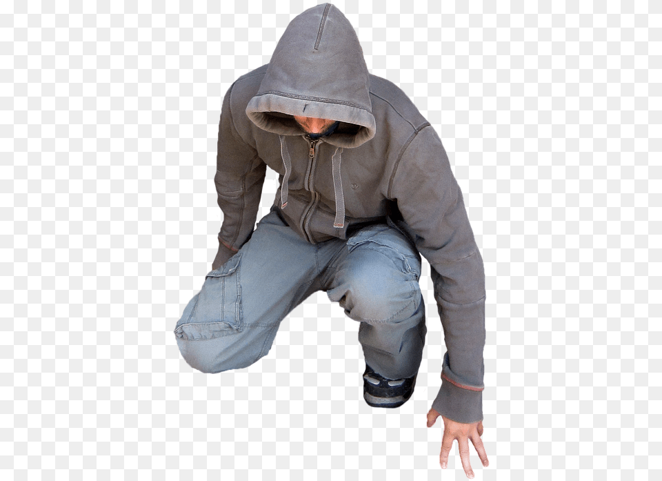 Man Kneeling Pose Man Kneeling Background, Clothing, Hoodie, Knitwear, Sweater Free Transparent Png