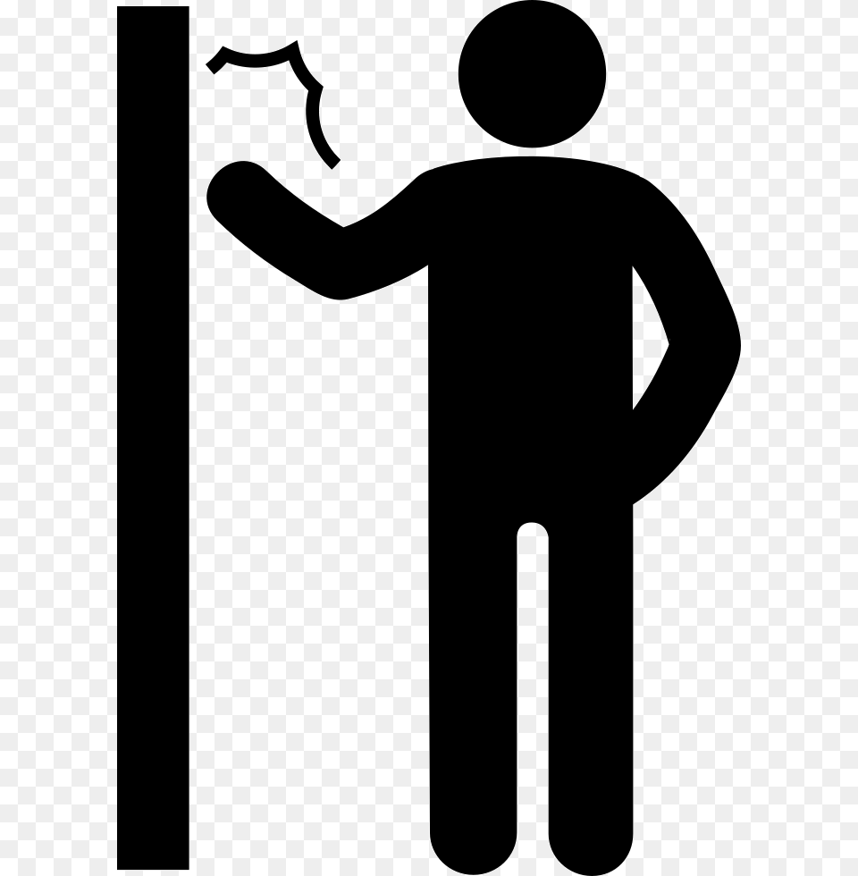 Man Knocking A Door Icon Stencil, Silhouette, Sign, Symbol Free Png Download