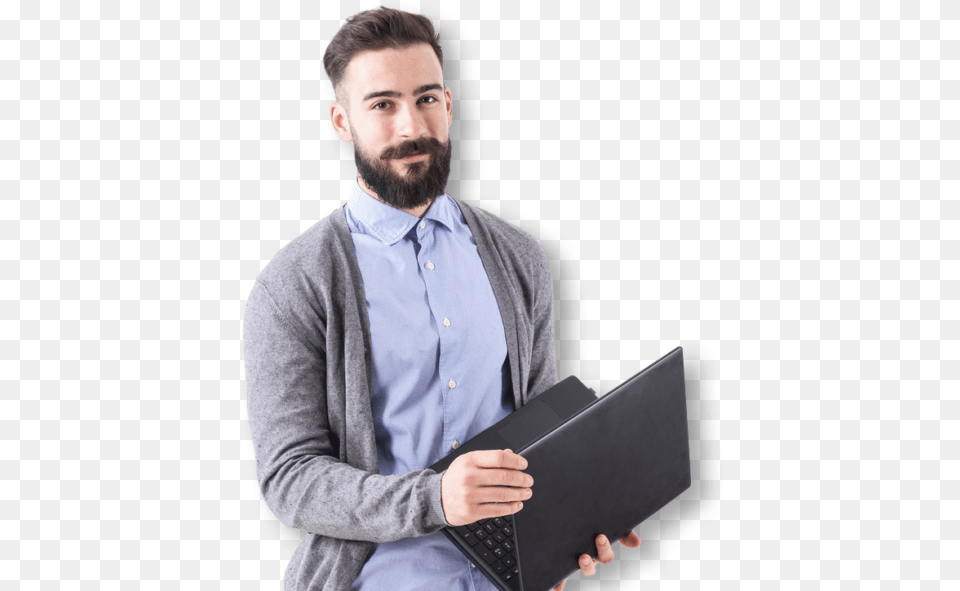 Man Laptop Trans2 Man Holding A Laptop Full Body, Computer, Electronics, Adult, Person Free Png