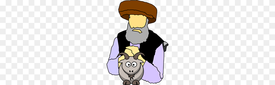 Man Leaning On Goat Clipart For Web, Baby, Person, Cartoon, Face Free Transparent Png