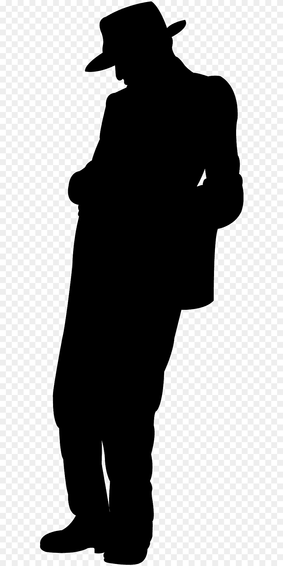 Man Leaning Silhouette, Clothing, Hat, Adult, Male Free Png