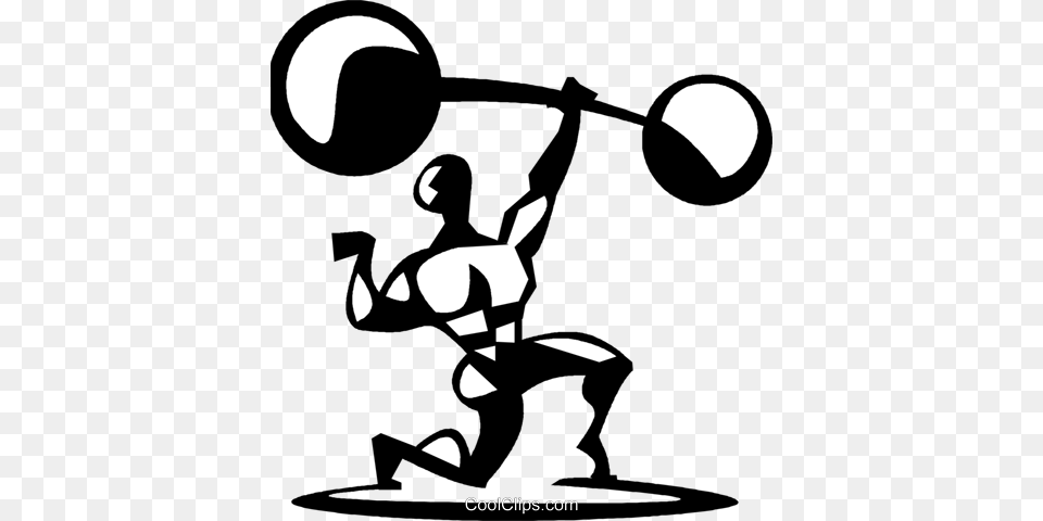 Man Lifting A Barbell Royalty Vector Clip Art Illustration, Lighting, Stencil, Baby, Person Free Png