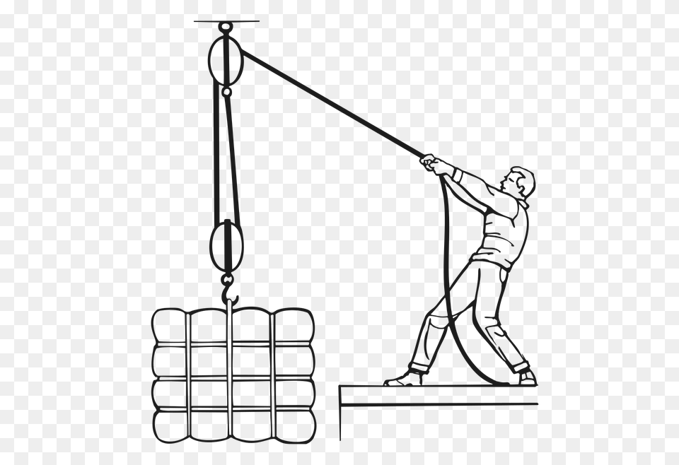 Man Lifting A Pack With A Pulley, Construction, Person, Outdoors, Head Png