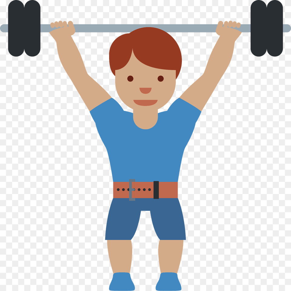 Man Lifting Weights Emoji Clipart, Baby, Person, Face, Head Png Image