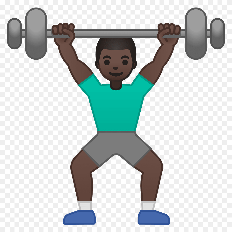 Man Lifting Weights Emoji Clipart, Person, Face, Head, Working Out Free Png Download