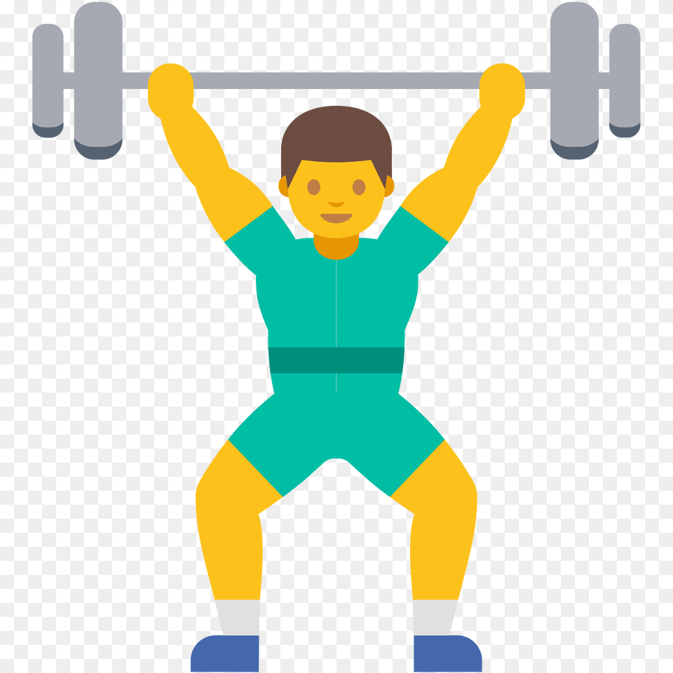 Man Lifting Weights Emoji Clipart, Boy, Child, Male, Person Png