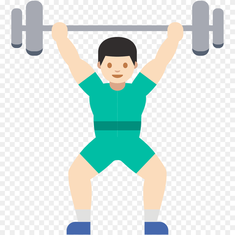 Man Lifting Weights Emoji Clipart, Boy, Child, Male, Person Png