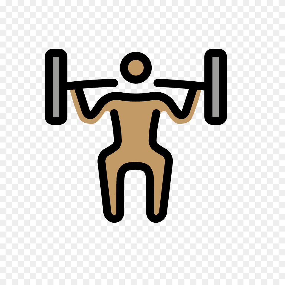Man Lifting Weights Emoji Clipart, Cross, Symbol, Back, Body Part Png