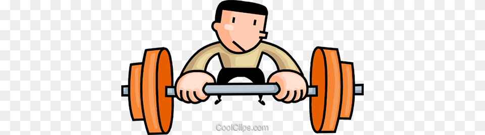 Man Lifting Weights Royalty Vector Clip Art Illustration, Bulldozer, Machine, Working Out, Baby Png Image