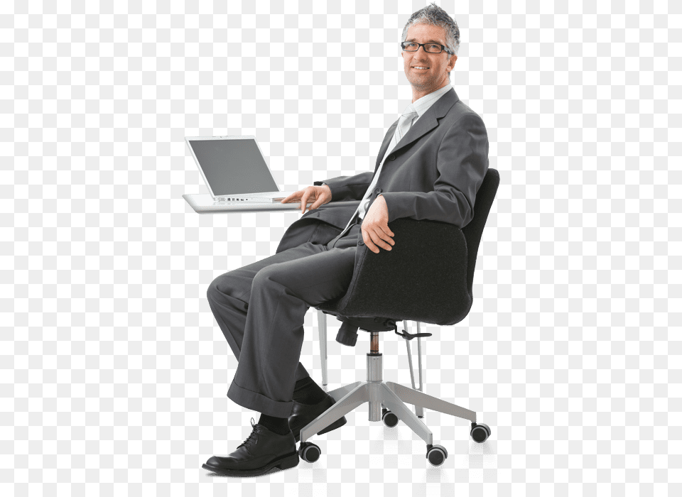Man Looking At Laptop Sitting, Pc, Person, Electronics, Computer Png