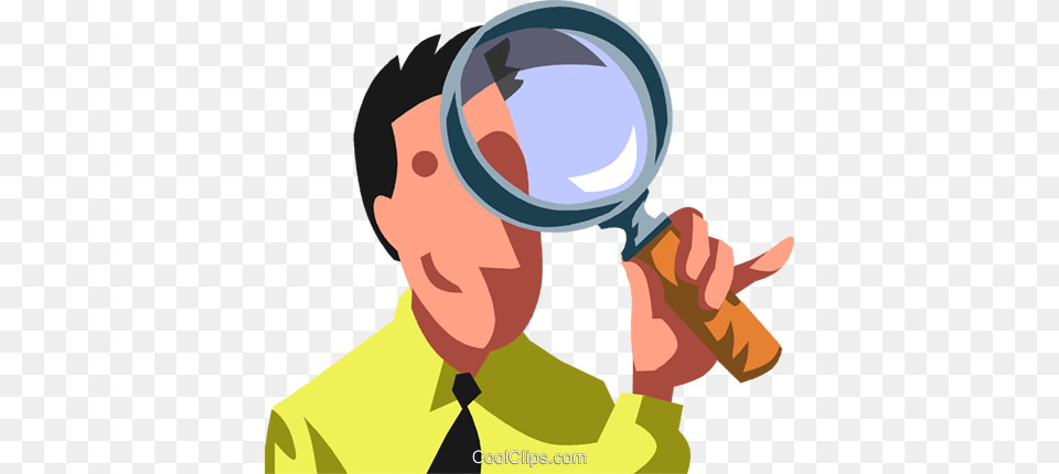 Man Looking Through A Magnifying Glass Looking Through Magnifying Glass, Photography, Adult, Male, Person Png