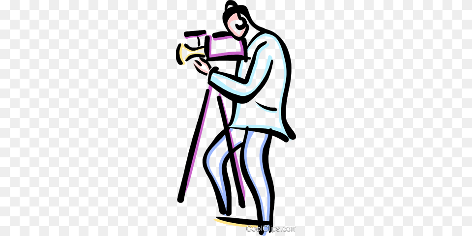 Man Looking Through A Movie Camera Royalty Vector Clip Art, Photography, Adult, Female, Person Free Png