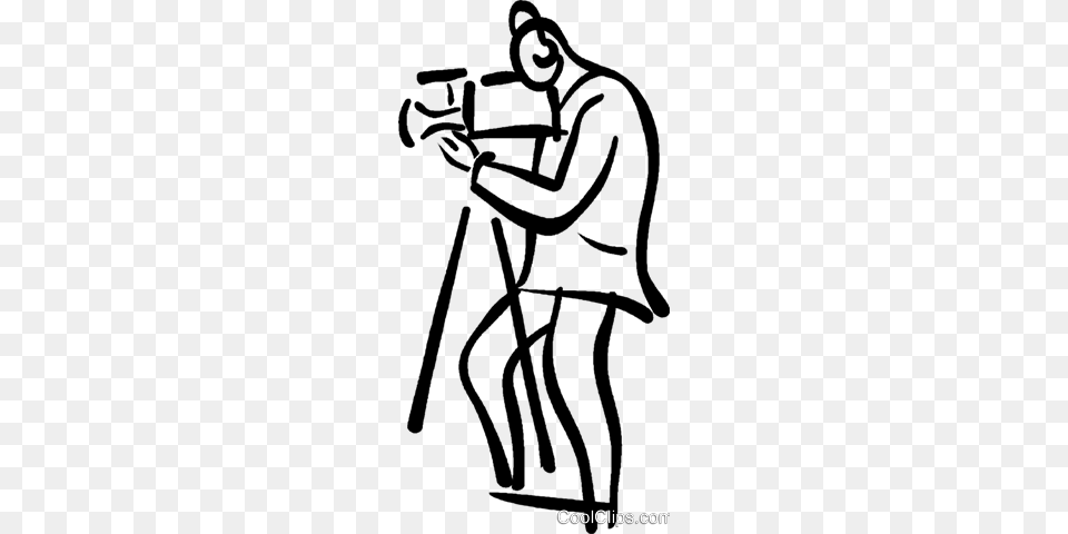 Man Looking Through A Movie Camera Royalty Vector Clip Art, Person, Photographer, Photography, Adult Free Png Download