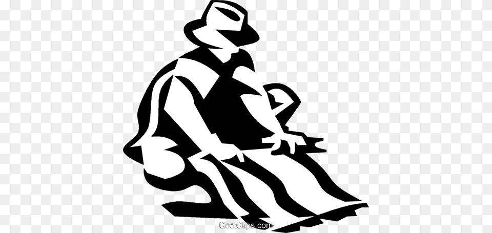 Man Making A Blanket Royalty Vector Clip Art Illustration, Clothing, Hat, Stencil, Baby Png Image