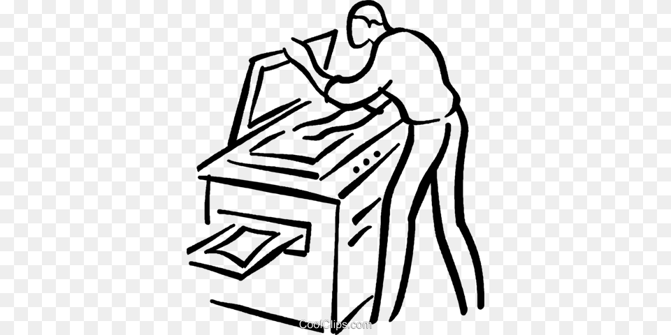 Man Making A Photocopy Royalty Vector Clip Art Illustration, Computer Hardware, Electronics, Hardware, Machine Png Image