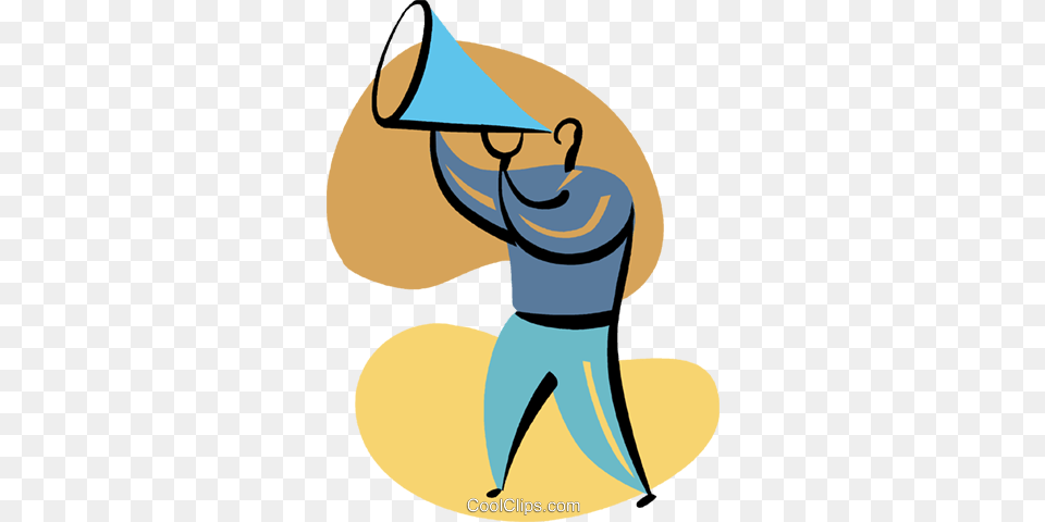 Man Making Announcements With Megaphone Royalty Vector Clip, People, Person, Brass Section, Horn Free Png
