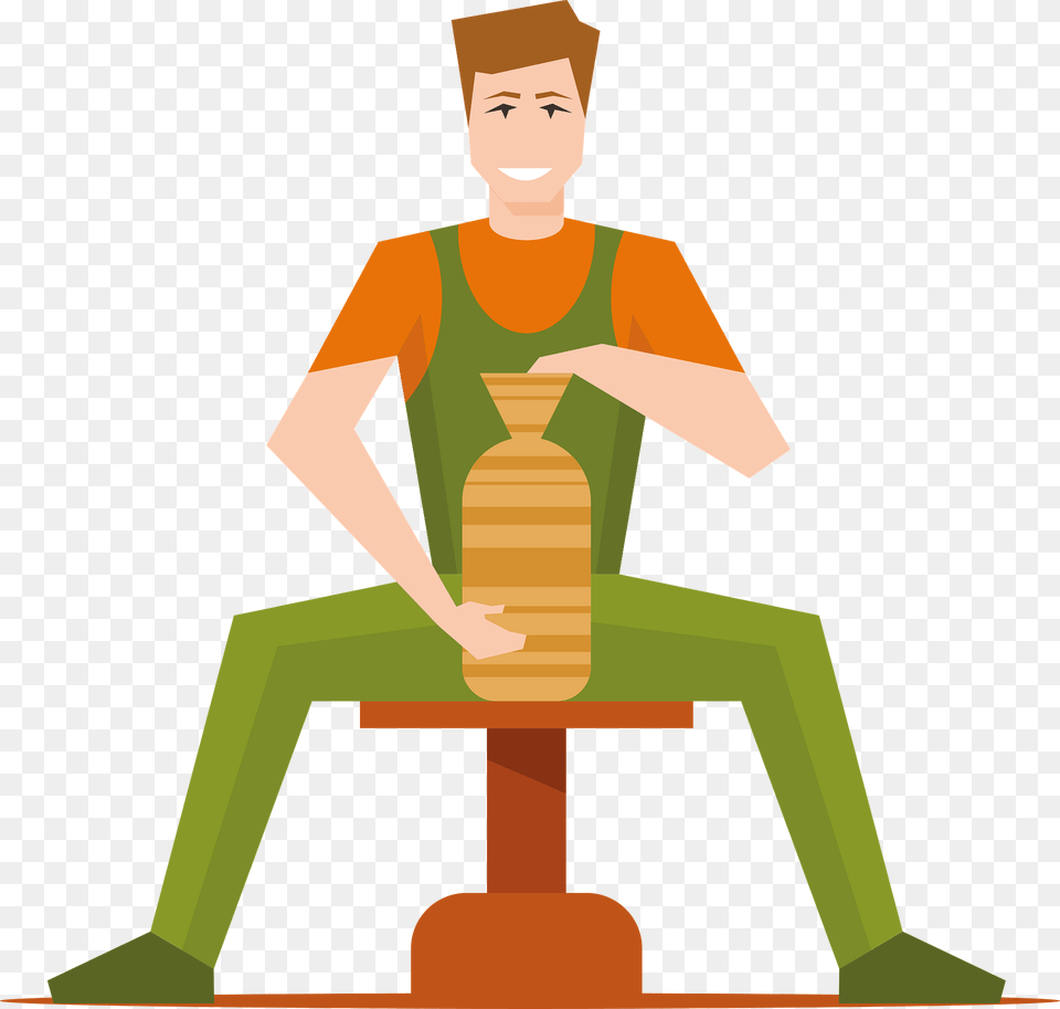 Man Making Pot Clipart, People, Person, Face, Head Png