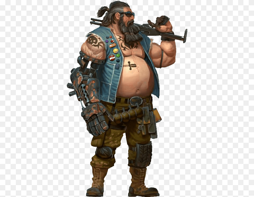 Man Male Fat Postapocalyptic Clipart Character Sniper, Adult, Person, Clothing, Costume Free Png