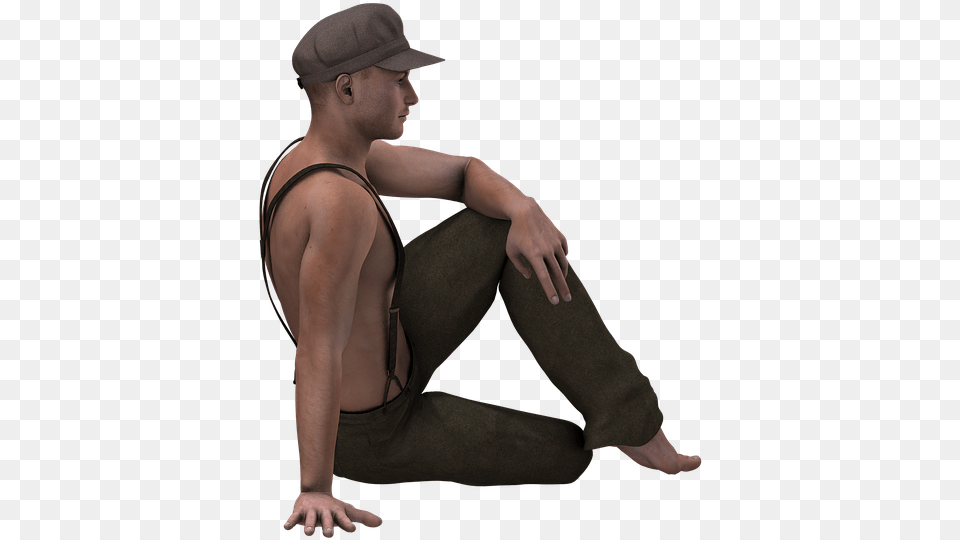 Man Male Person Seduta Persona, Baseball Cap, Body Part, Cap, Clothing Free Transparent Png