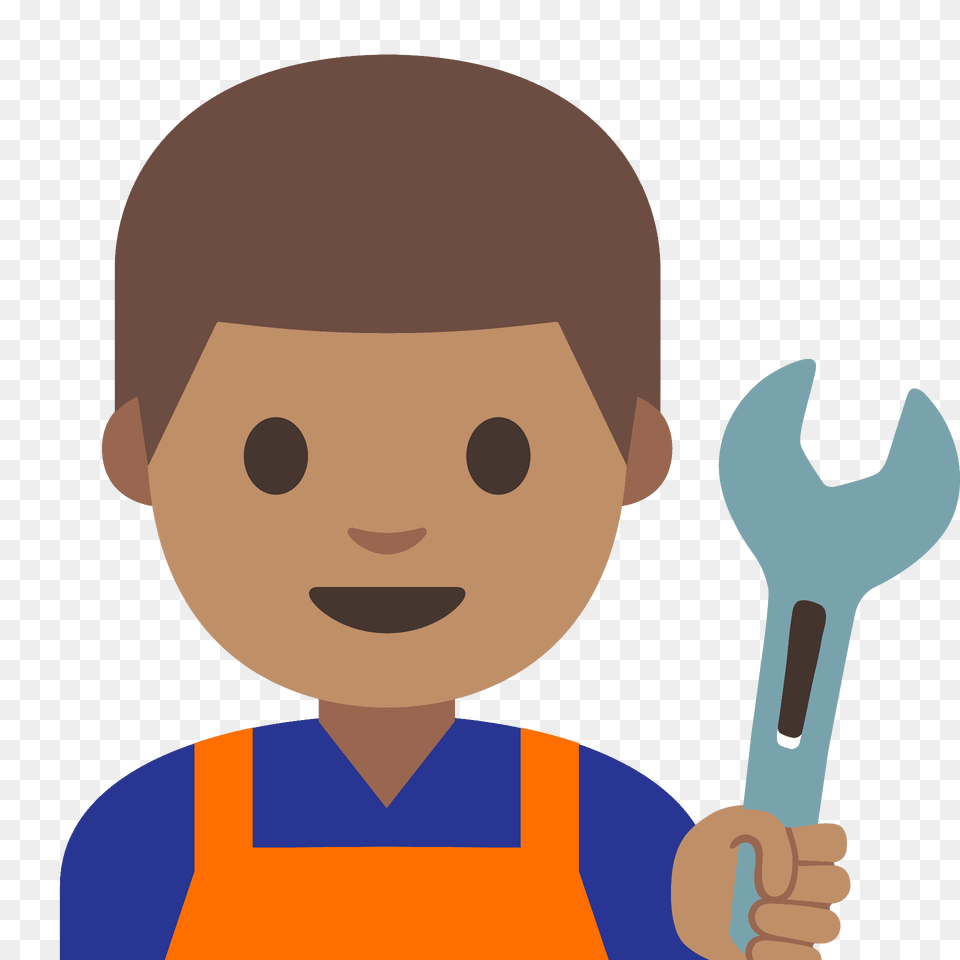 Man Mechanic Emoji Clipart, Cutlery, Baby, Person, Face Free Png