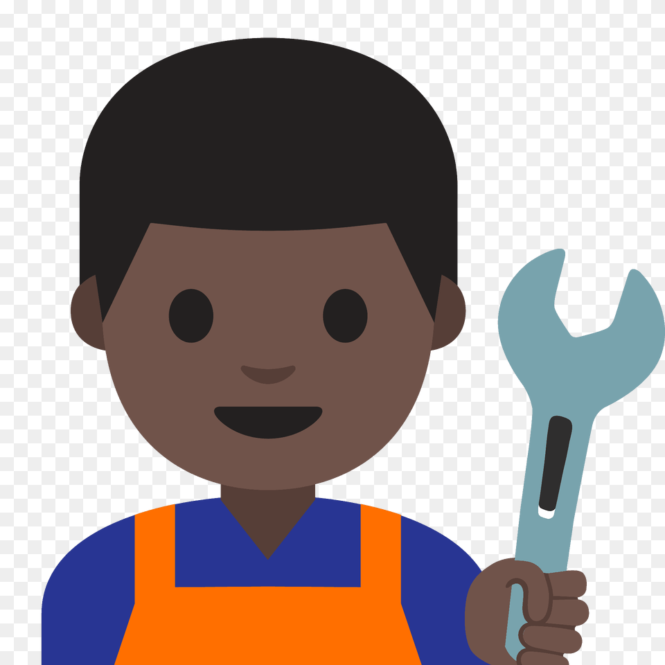 Man Mechanic Emoji Clipart, Cutlery, Person, Spoon, Face Png Image