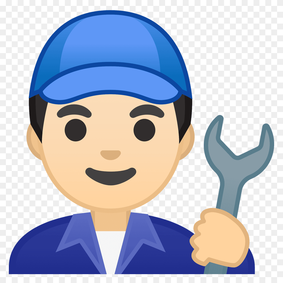 Man Mechanic Emoji Clipart, Cap, Clothing, Hat, Person Png
