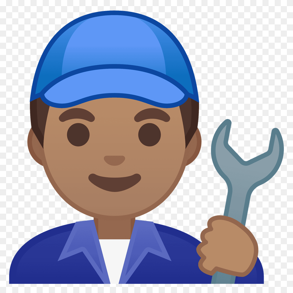 Man Mechanic Emoji Clipart, Cap, Clothing, Hat, Person Free Png