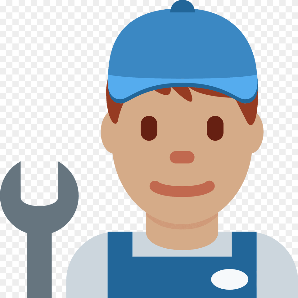 Man Mechanic Emoji Clipart, Spoon, Baseball Cap, Cap, Clothing Free Png